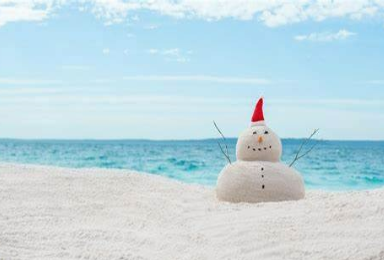 snowman on the beach